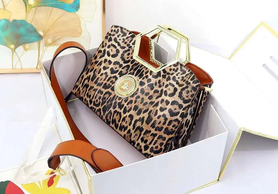 Luxury Designer Various Leopard Printed Patterns Top Handle Crossbody Shoulder Bag Mssza