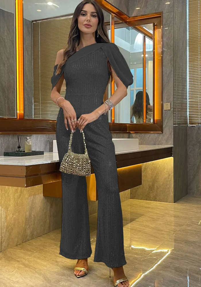 Luxury Elegant Backless  One-Shoulder Pants One Pieces Romper Jumpsuit Mssza