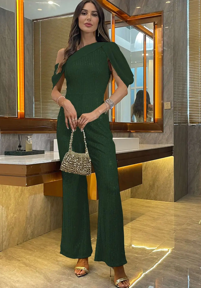 Luxury Elegant Backless  One-Shoulder Pants One Pieces Romper Jumpsuit Mssza
