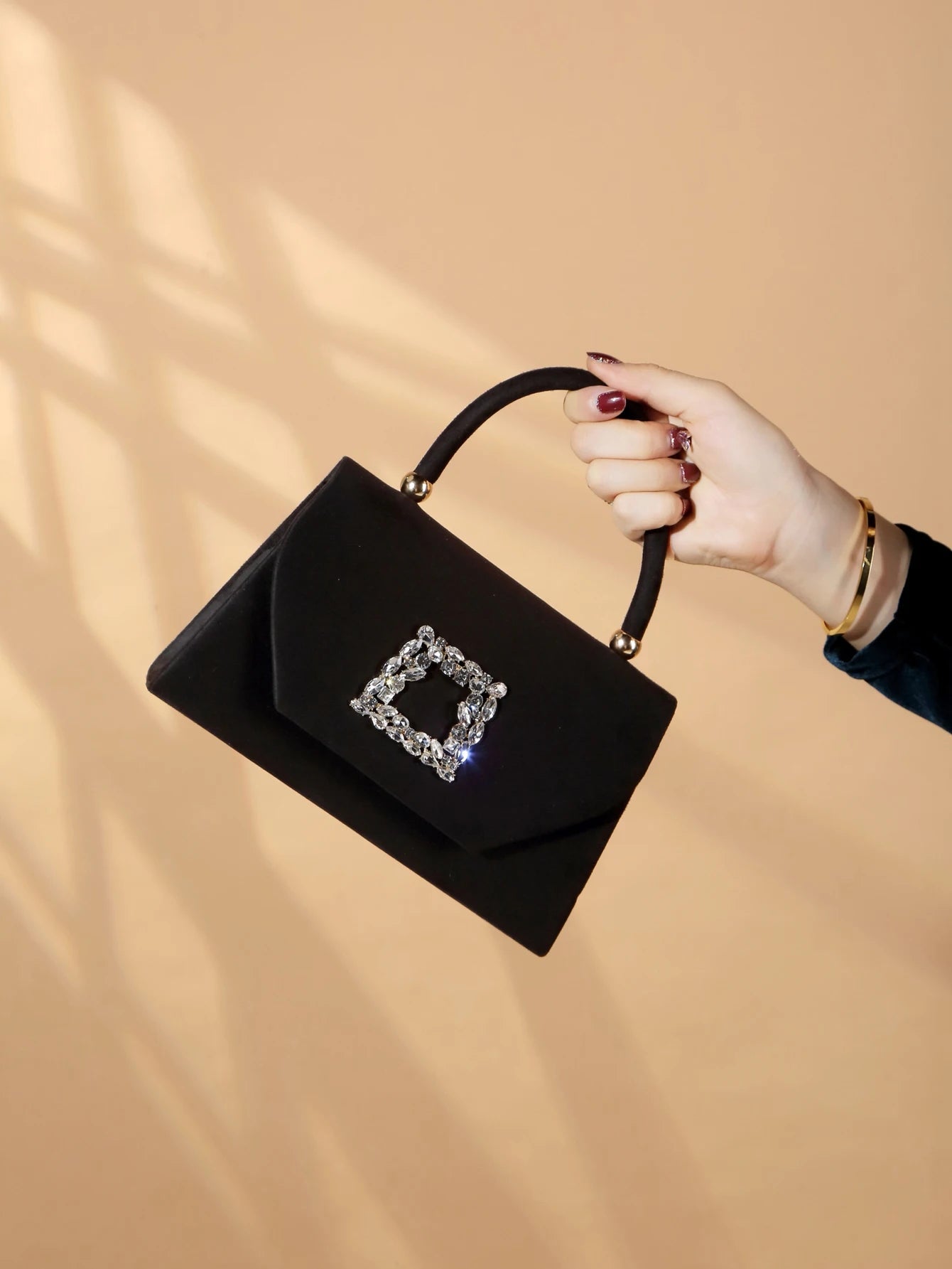 Luxury Exquisite Glitter Bling Shiny Glamorous Sparkling Velvet Evening Clutch Bag Mssza