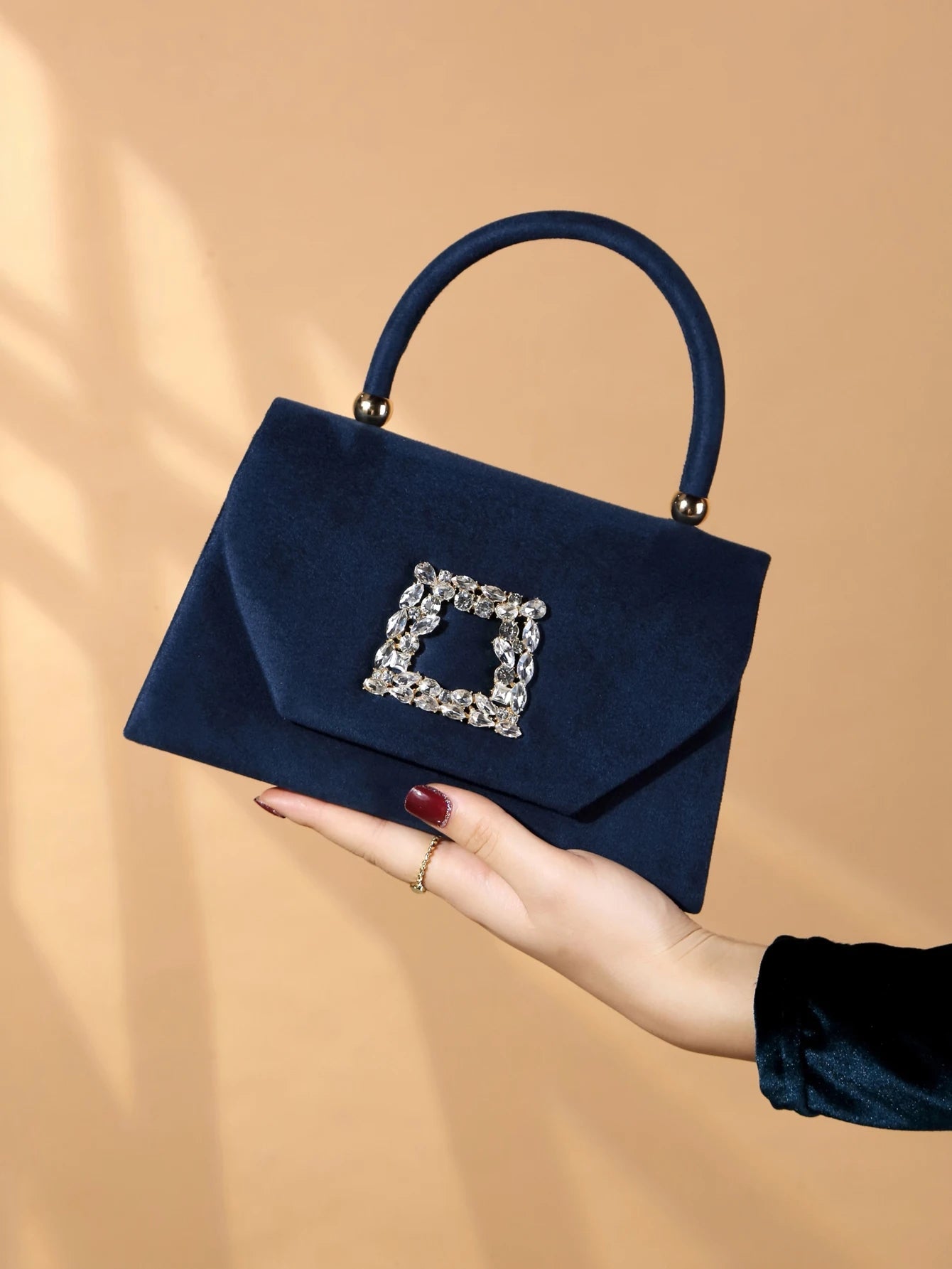 Luxury Exquisite Glitter Bling Shiny Glamorous Sparkling Velvet Evening Clutch Bag Mssza