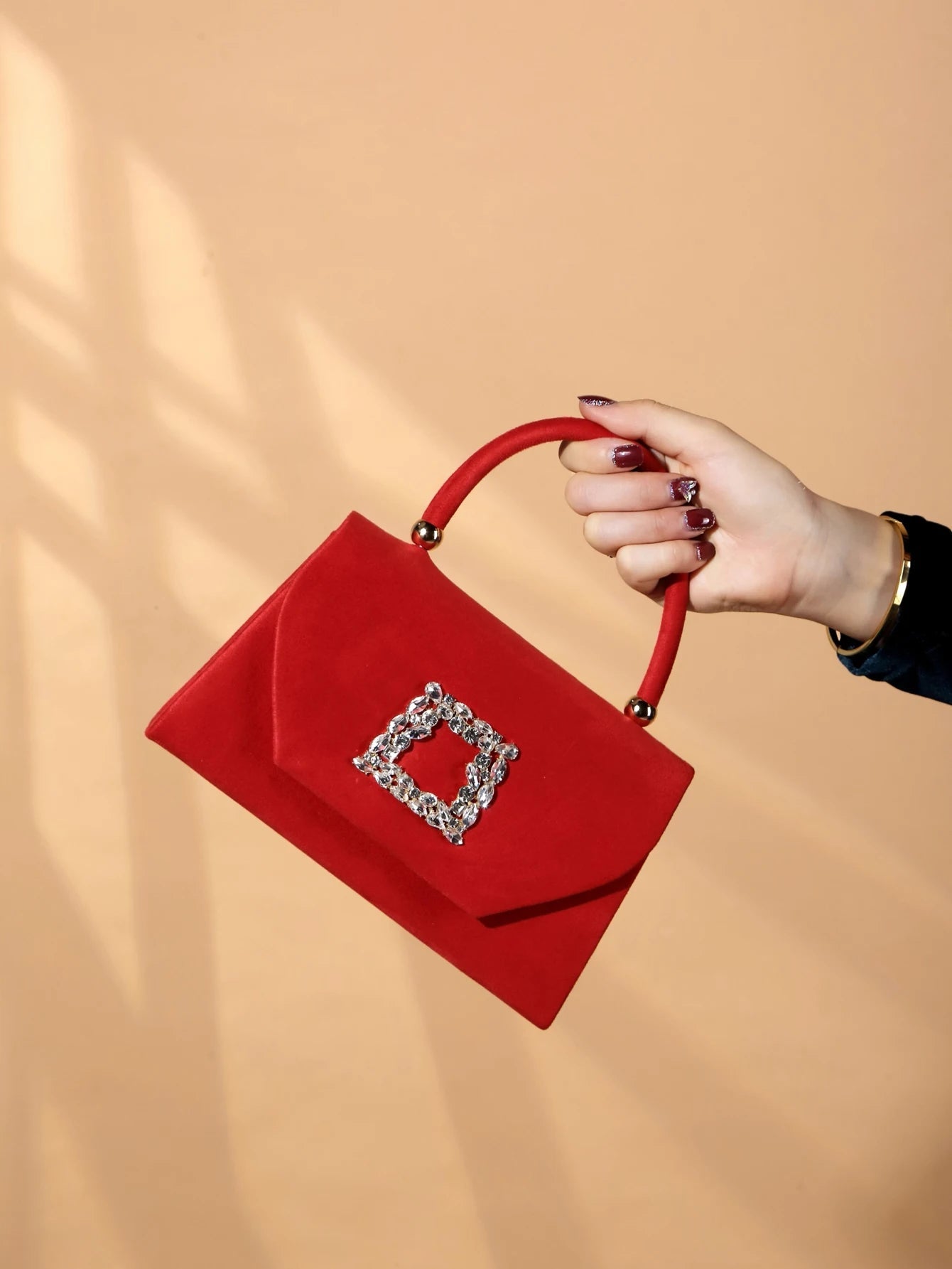 Luxury Exquisite Glitter Bling Shiny Glamorous Sparkling Velvet Evening Clutch Bag Mssza