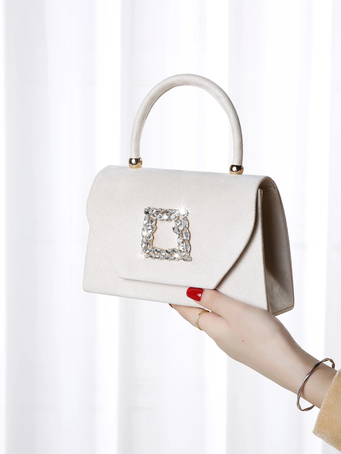 Luxury Exquisite Glitter Bling Shiny Glamorous Sparkling Velvet Evening Clutch Bag Mssza