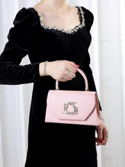 Luxury Exquisite Glitter Bling Shiny Glamorous Sparkling Velvet Evening Clutch Bag Mssza