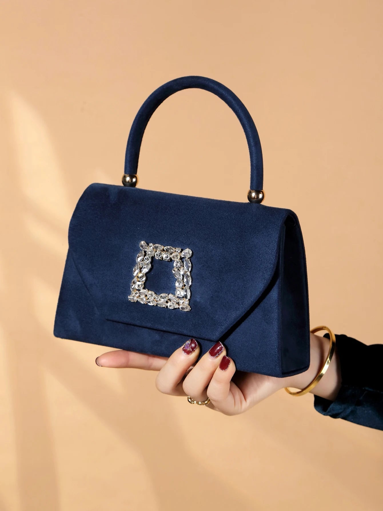 Luxury Exquisite Glitter Bling Shiny Glamorous Sparkling Velvet Evening Clutch Bag Mssza