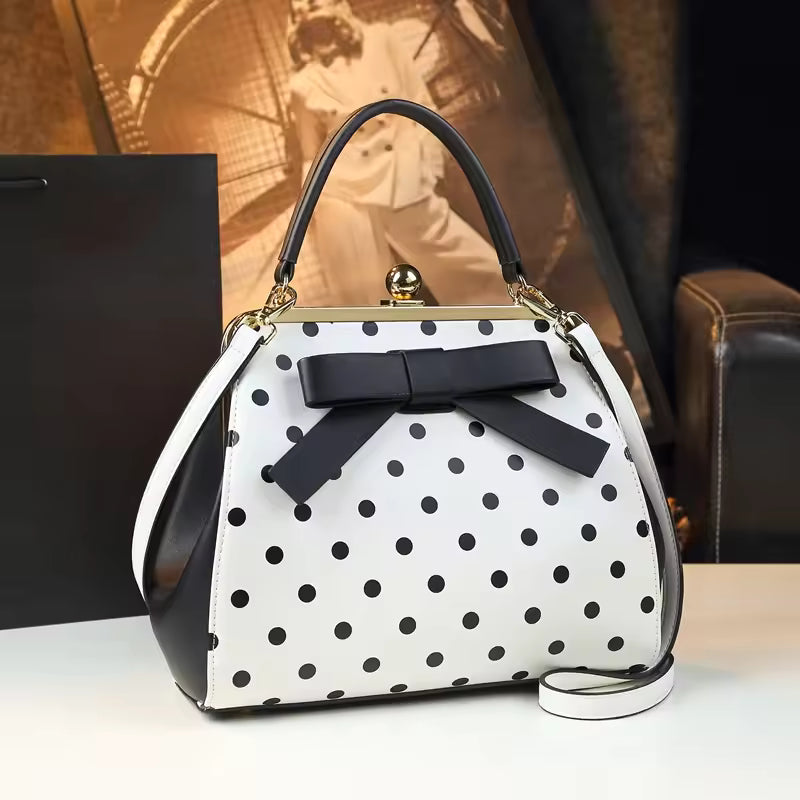 Luxury Leather Clip Messenger Tote Shoulder Crossbody Bag Mssza