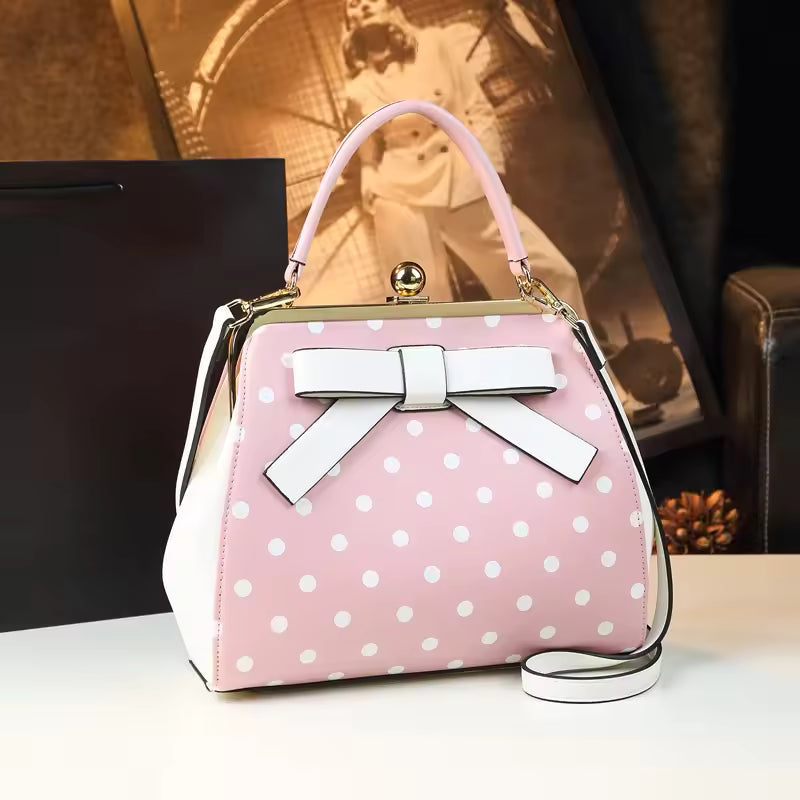 Luxury Leather Clip Messenger Tote Shoulder Crossbody Bag Mssza