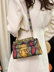 Luxury Fashionable High-End Texture Light Snake Print Niche Design Versatile Handhold Shoulder Crossbody Bag Mssza