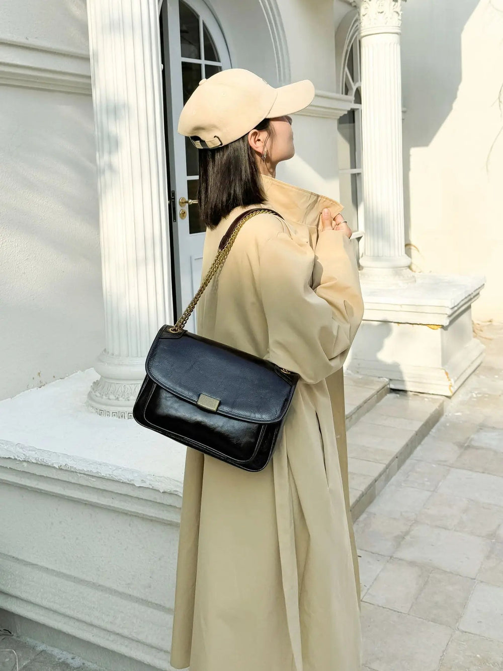 Luxury Genuine Cowhide Leather Satchel Tofu Small Square Shoulder Crossbody Bags Mssza