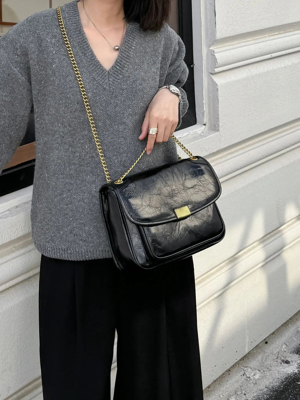 Luxury Genuine Cowhide Leather Satchel Tofu Small Square Shoulder Crossbody Bags Mssza