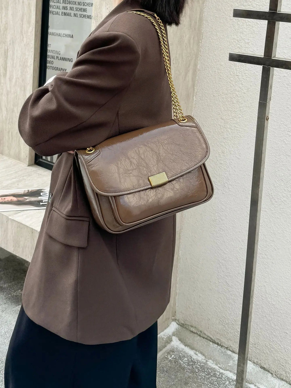 Luxury Genuine Cowhide Leather Satchel Tofu Small Square Shoulder Crossbody Bags Mssza