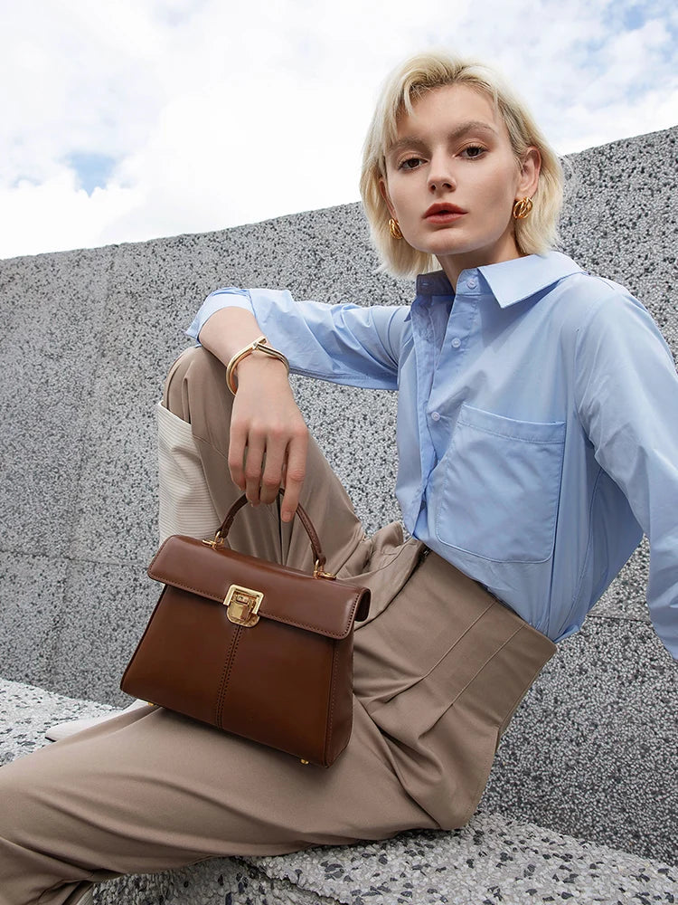 Luxury Genuine Leather Branded Fashionable and Versatile Scarf Decor With Crossbody Handbag Mssza