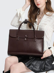 Luxury Genuine Leather Briefcase Vintage Office Business High Quality Shoulder Side Laptop Messenger Bag Mssza