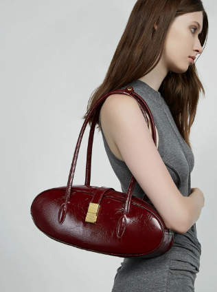 Luxury Genuine Leather Designer High Quality Cowhide Baguette Shoulder Bag Mssza