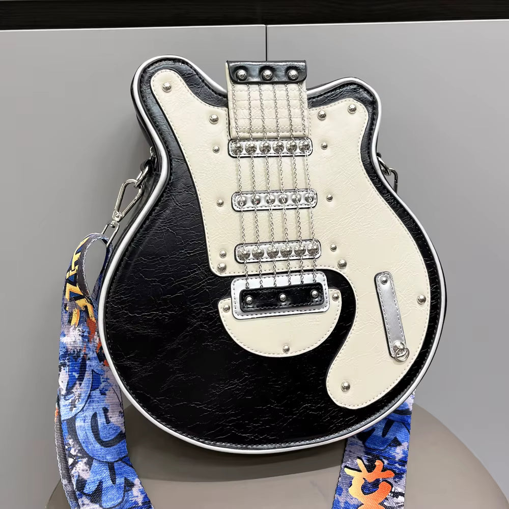Luxury Handmade Guitar Shape Purse Crossbody Shoulder Bag Mssza