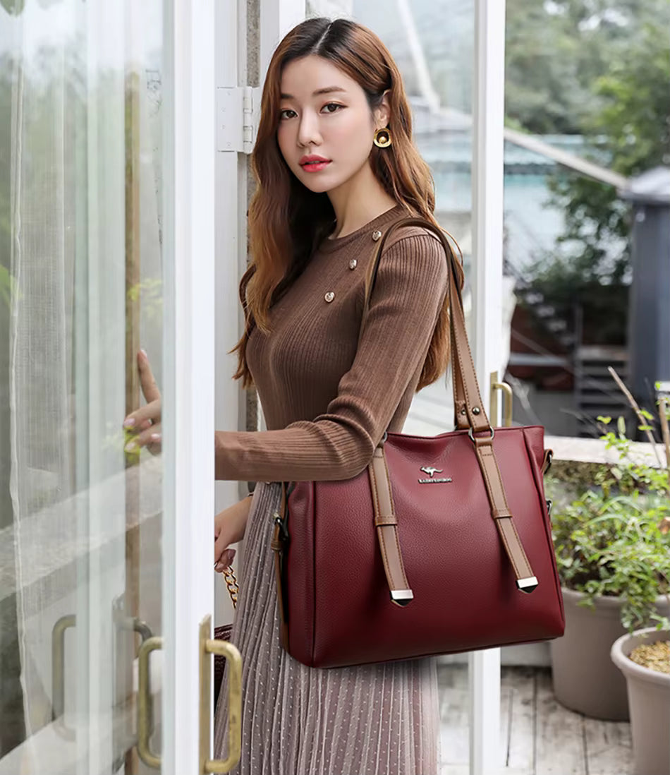 Luxury High Appearance Handbag Two Layer Large Capacity Shopping Bags Mssza