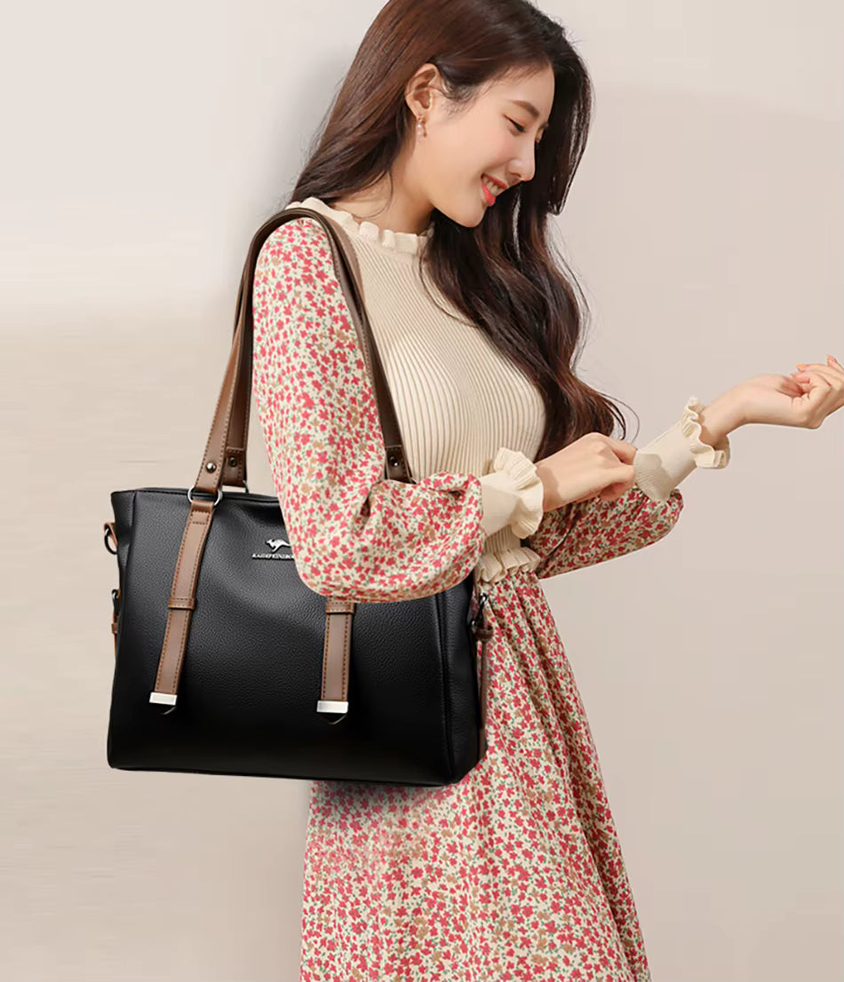 Luxury High Appearance Handbag Two Layer Large Capacity Shopping Bags Mssza