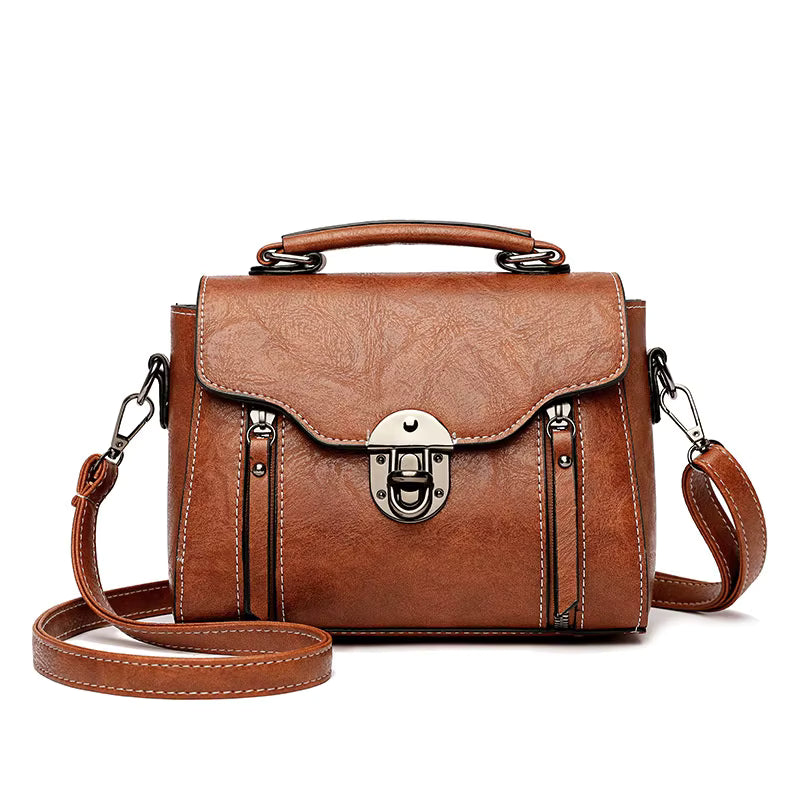 Luxury High Quality PU Leather Flap Crossbody Shoulder Small Square Bag Mssza