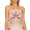 Luxury Lace-up Halter Neck Tie-up Sleeveless Backless Sequin Tassels Top Mssza