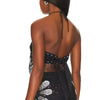 Luxury Lace-up Halter Neck Tie-up Sleeveless Backless Sequin Tassels Top Mssza