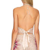 Luxury Lace-up Halter Neck Tie-up Sleeveless Backless Sequin Tassels Top Mssza