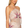 Luxury Lace-up Halter Neck Tie-up Sleeveless Backless Sequin Tassels Top Mssza