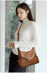 Luxury Large Capacity Retro Pu Leather Tote Designer Shoulder Crossbody Bag Mssza