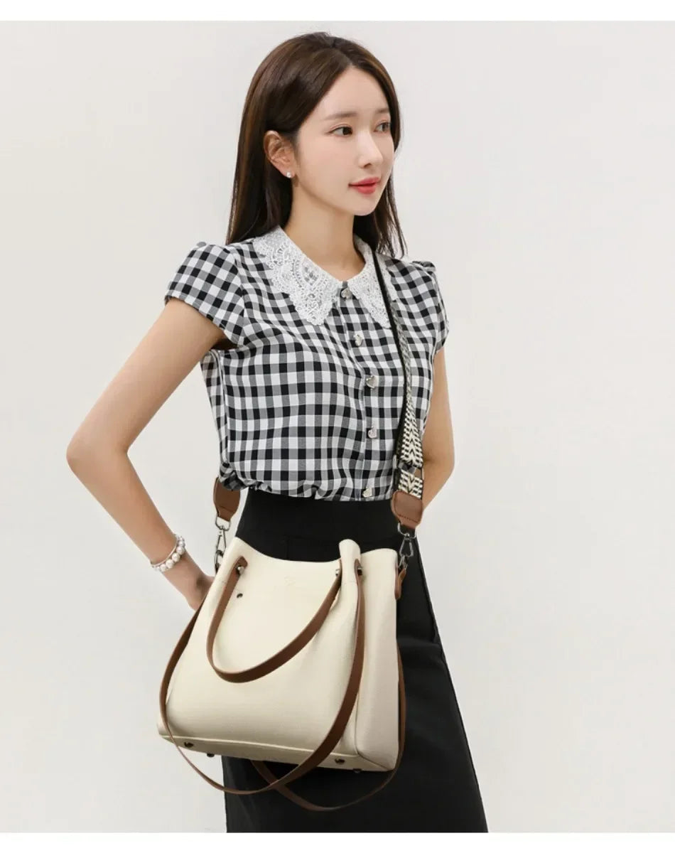 Luxury Large Capacity Tote Messenger Pu Leather Versatile Shoulder Crossbody Bags Mssza