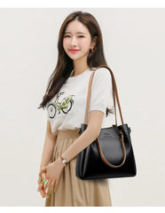 Luxury Large Capacity Tote Messenger Pu Leather Versatile Shoulder Crossbody Bags Mssza