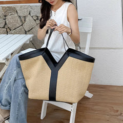 Luxury Large-capacity Genuine Leather Tote Crocodile Pattern Shoulder Bag Mssza
