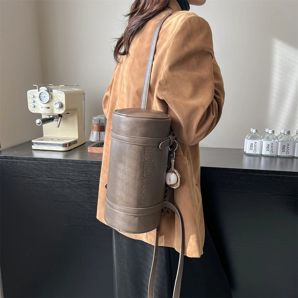 Luxury Latest Designer Multifunctional Cylinder Shaped Cross Body With Pendant Shoulder Bags Mssza