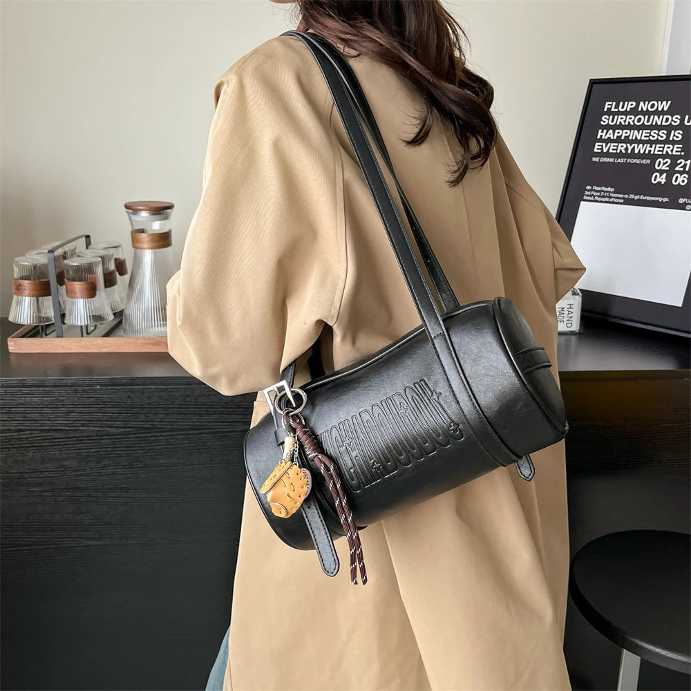 Luxury Latest Designer Multifunctional Cylinder Shaped Cross Body With Pendant Shoulder Bags Mssza