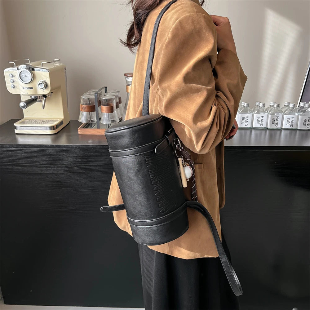 Luxury Latest Designer Multifunctional Cylinder Shaped Cross Body With Pendant Shoulder Bags Mssza