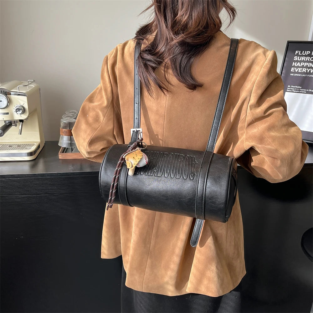 Luxury Latest Designer Multifunctional Cylinder Shaped Cross Body With Pendant Shoulder Bags Mssza
