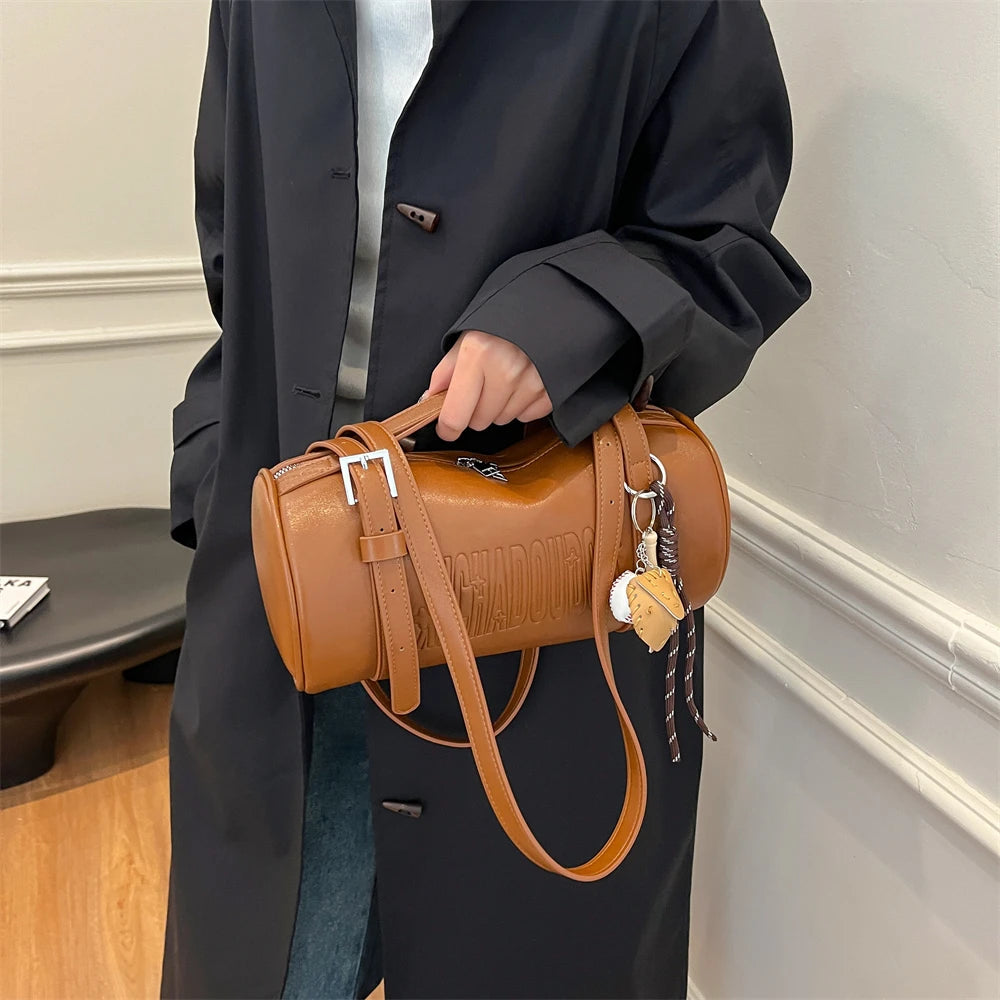 Luxury Latest Designer Multifunctional Cylinder Shaped Cross Body With Pendant Shoulder Bags Mssza
