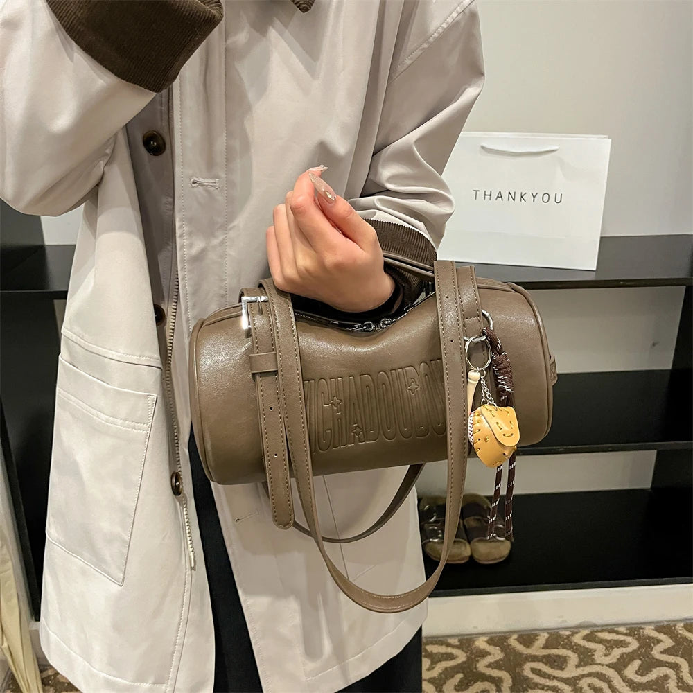 Luxury Latest Designer Multifunctional Cylinder Shaped Cross Body With Pendant Shoulder Bags Mssza