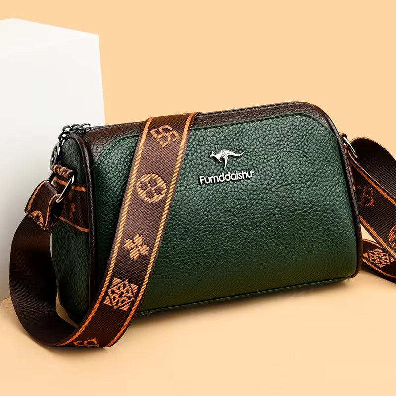 Luxury Leather Interior Slot Pocket Crossbody Messenger Bag Mssza
