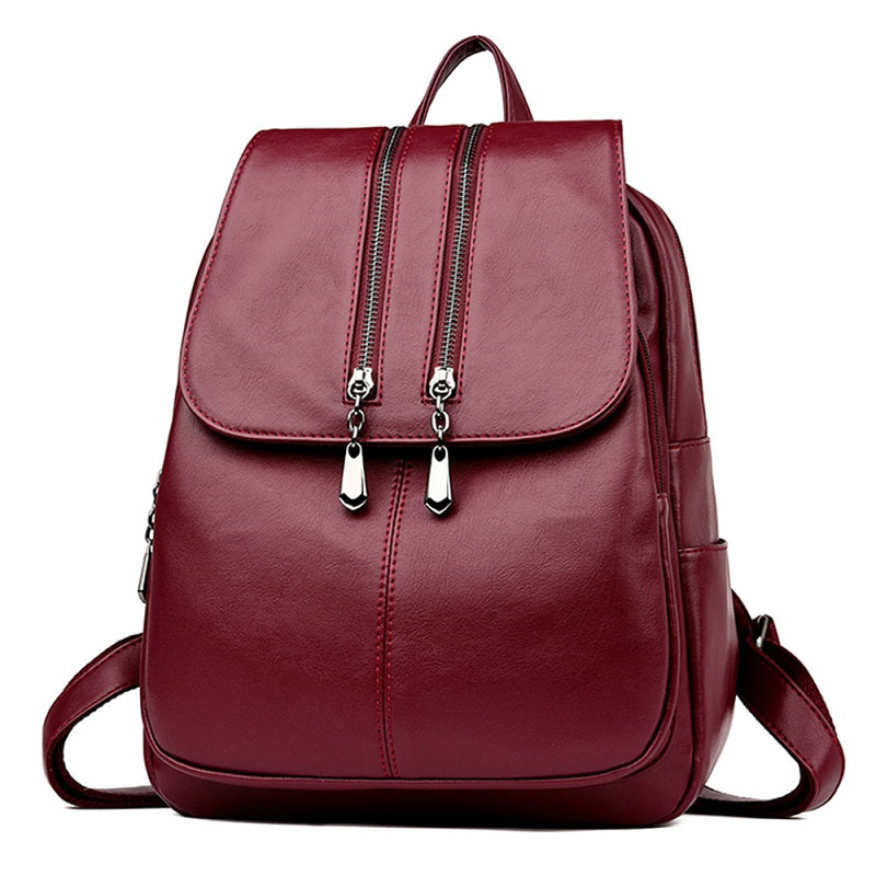 Luxury Leather School College Travel Backpacks Mssza