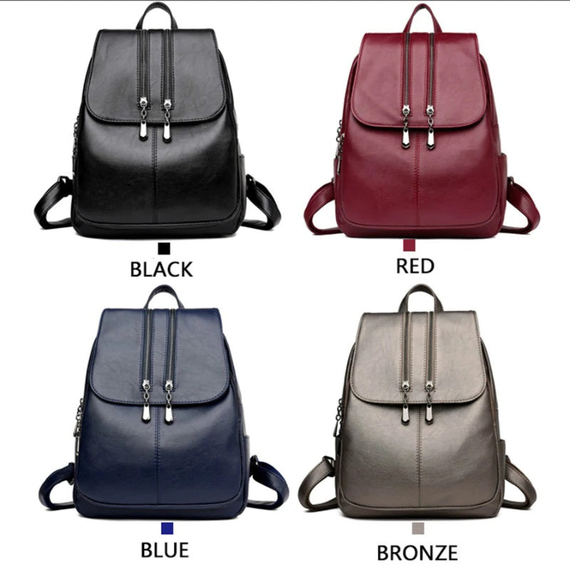Luxury Leather School College Travel Backpacks Mssza