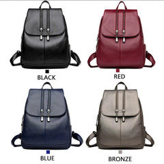 Luxury Leather School College Travel Backpacks Mssza