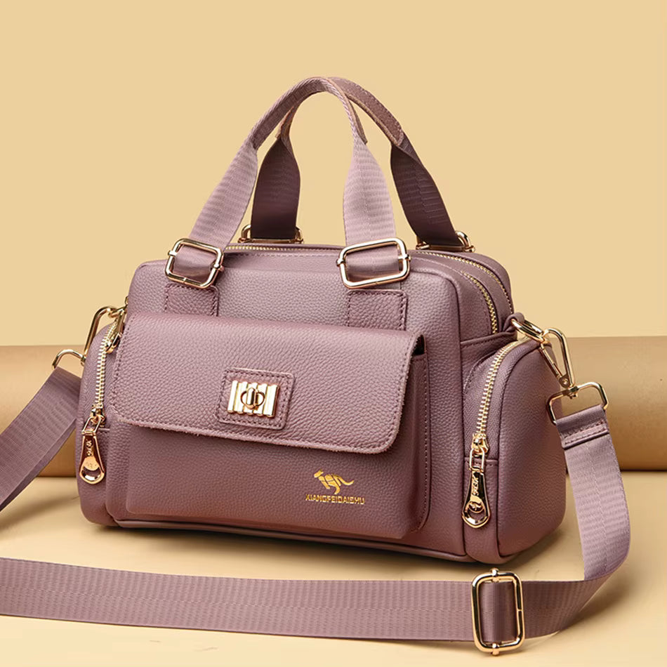 Luxury Letter zipper PU Leather Crossbody Shopping Designer Bag Mssza