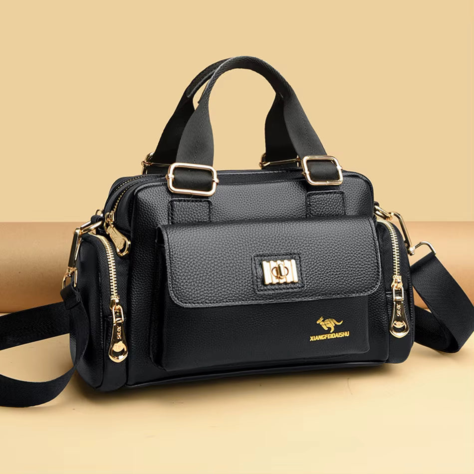 Luxury Letter zipper PU Leather Crossbody Shopping Designer Bag Mssza