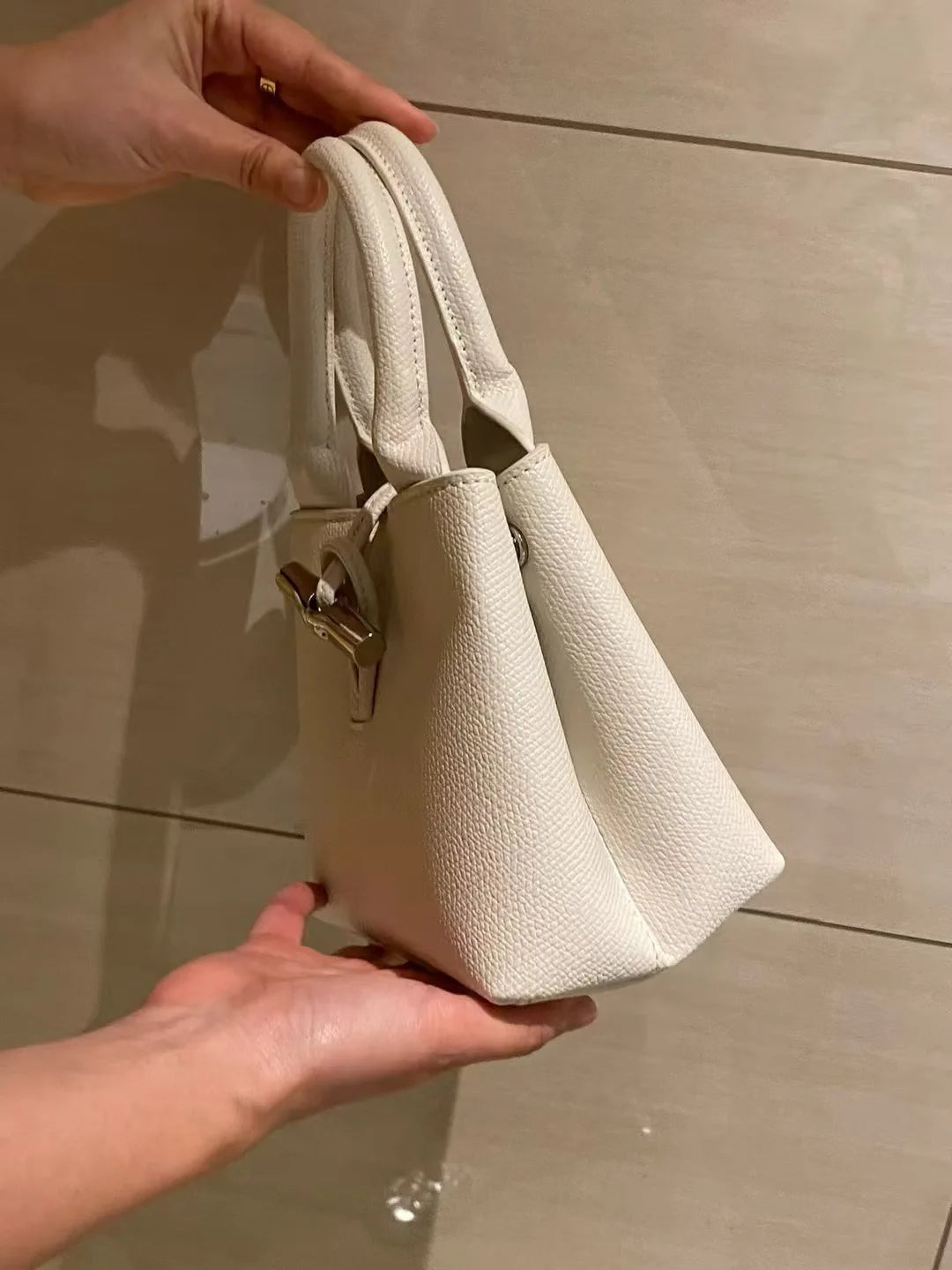 Luxury Light Leather High-quality Bamboo Mini Phone Water Bucket Crossbody Bag Mssza