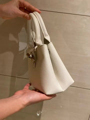 Luxury Light Leather High-quality Bamboo Mini Phone Water Bucket Crossbody Bag Mssza
