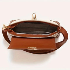 Luxury Light Patchwork Flap Pocket Button Closure Hasp Crossbody Shoulder Bag Mssza