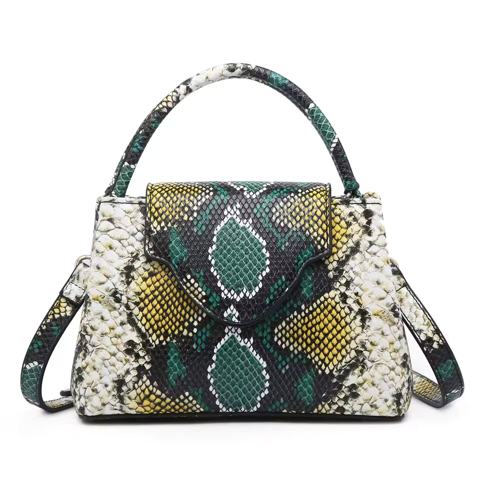 Luxury Ostrich Leather Pouch Snake Tote Versatile Handbag Mssza