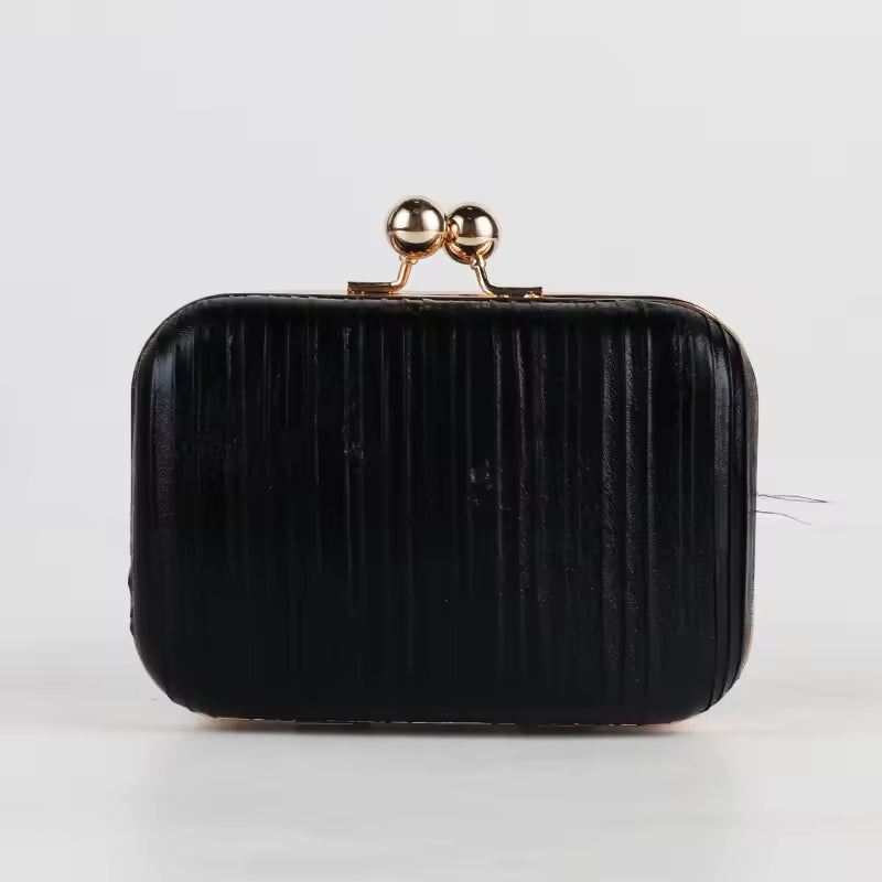 Luxury Metal Color Gold Pleated Sequins Evening Bling Clutch Mssza