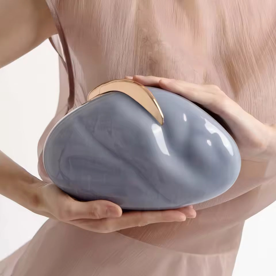 Luxury Metal Handle Mini Purse Prom Acrylic Snail Shape Hard Shell Box Shoulder Clutch Beach Handbag Mssza