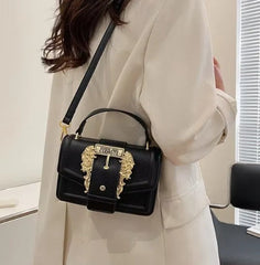 Luxury Metal Square Leather Shoulder Bags Mssza