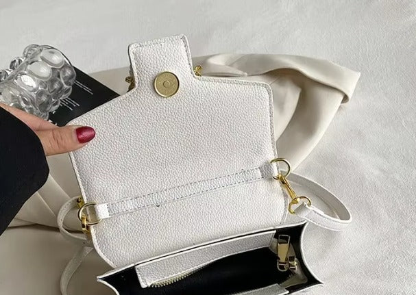 Luxury Metal Square Leather Shoulder Bags Mssza
